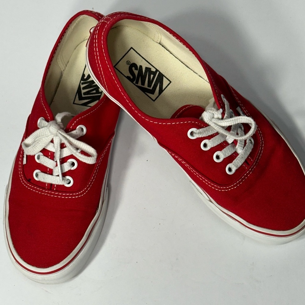 Vans Red Canvas Sneakers pre owned - Picture 2 of 7